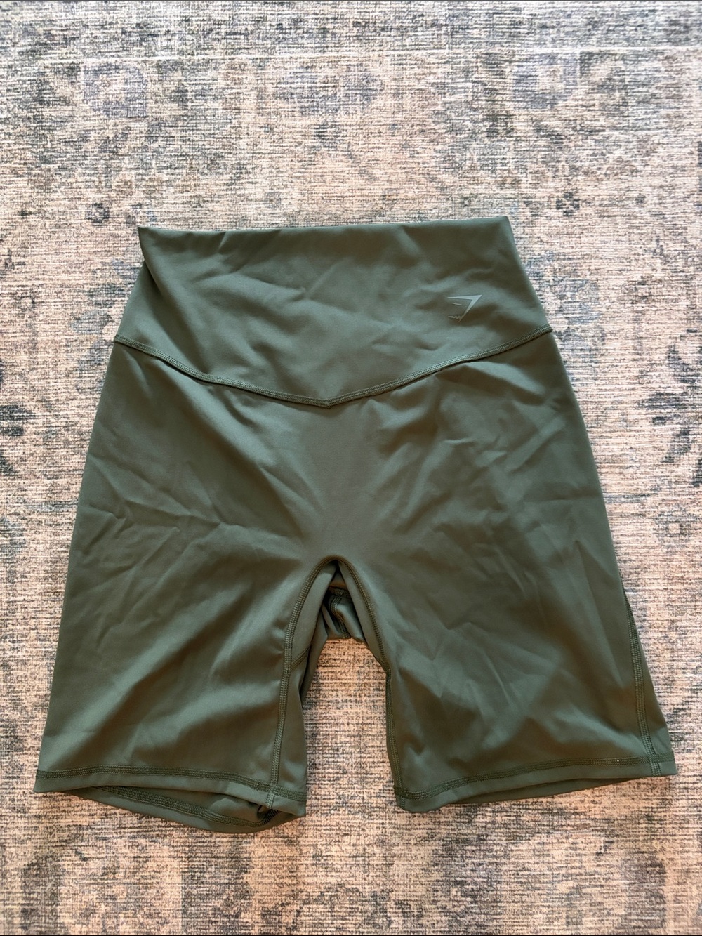 Gymshark Olive Green High-Waist Bike Shorts